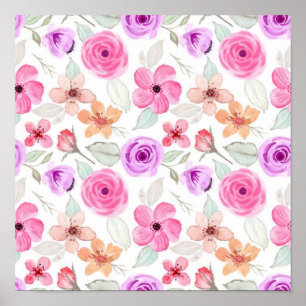 Poster Motif de fleurs