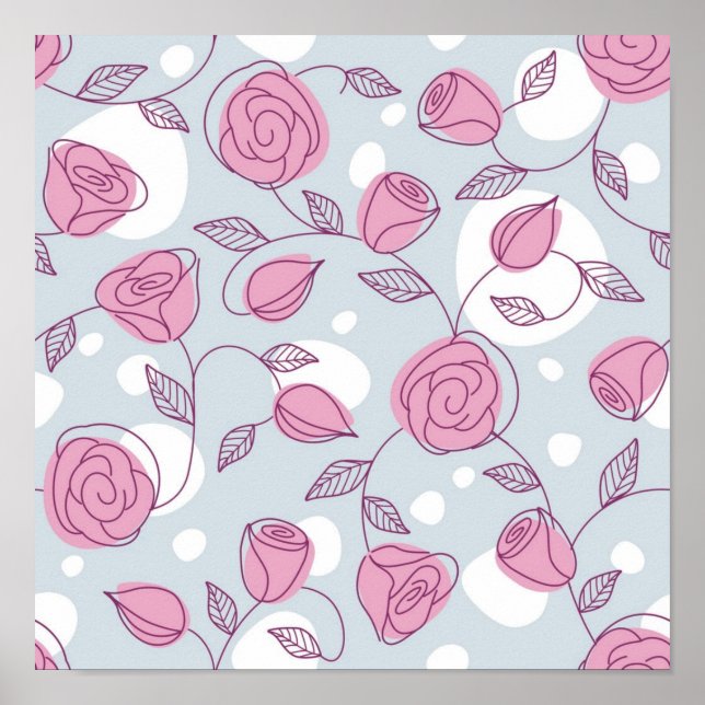 Poster Motif de fleurs (Devant)