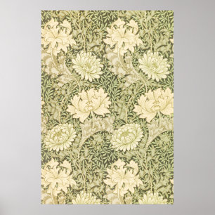 Poster Motif de fleurs de Chrysanthemum (par William Morr
