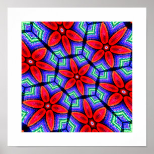Poster Motif de Fleurs de tissus rouges