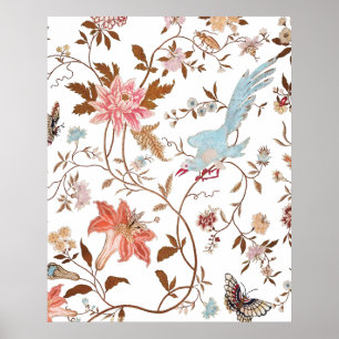 Poster Motif de fleurs épanouies de style vintage