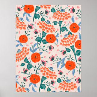 Poster motif de fleurs imperméables