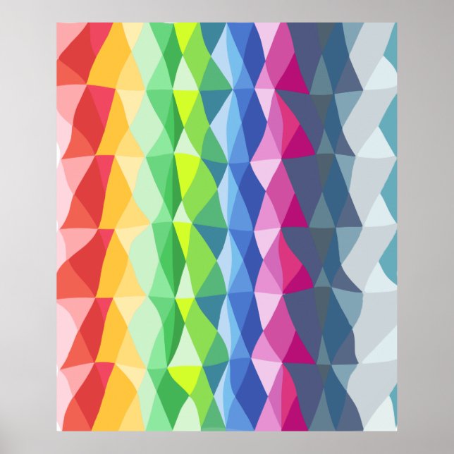 Poster Motif de formes de prisme arc-en-ciel géométrique  (Devant)