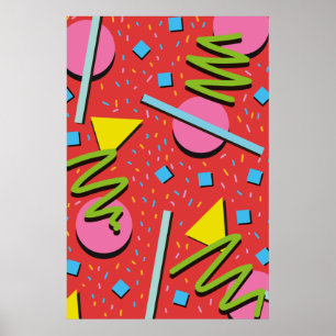 Poster motif de formes des années 90