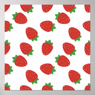 Poster Motif de fraises