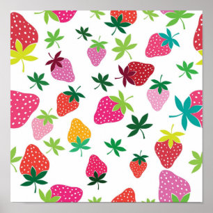 Poster Motif de fraises