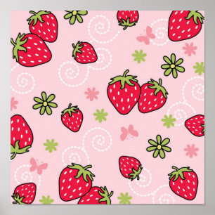 Poster Motif de fraises