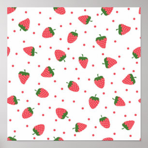 Poster Motif de fraises