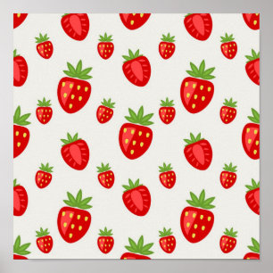 Poster Motif de fraises