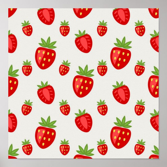 Poster Motif de fraises (Devant)
