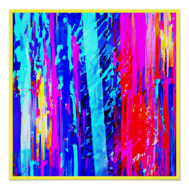 Poster Motif de gravure de couleur (Devant)