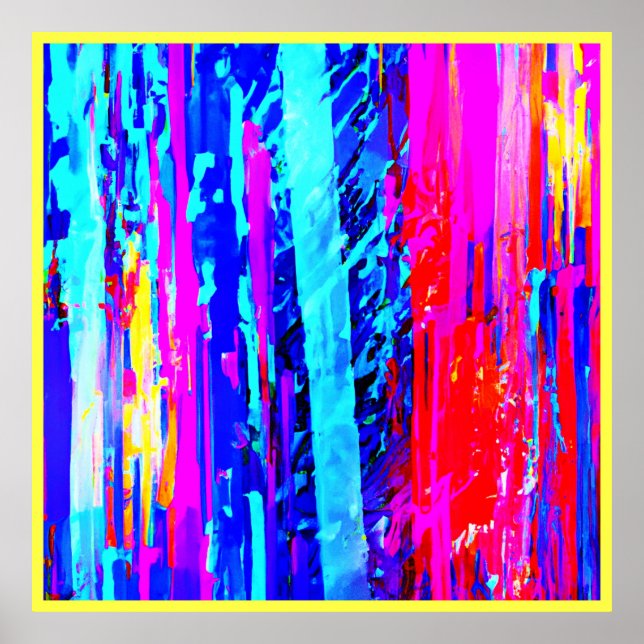 Poster Motif de gravure de couleur (Devant)