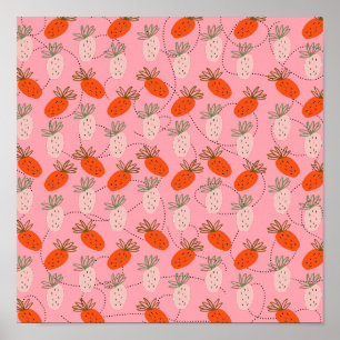 Poster Motif de griffes blanc rose