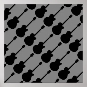 Poster motif de guitares rock noir