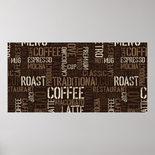 Poster Motif de l'expérience café sans couture