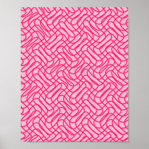Poster Motif de ligne Abstrait rose pâle