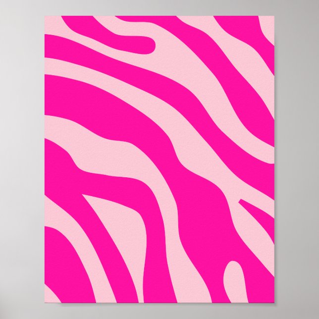 Poster Motif de lignes rétro roses chaudes (Devant)
