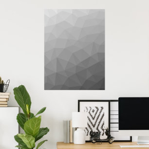 Poster Motif de maille géométrique à dégradé gris