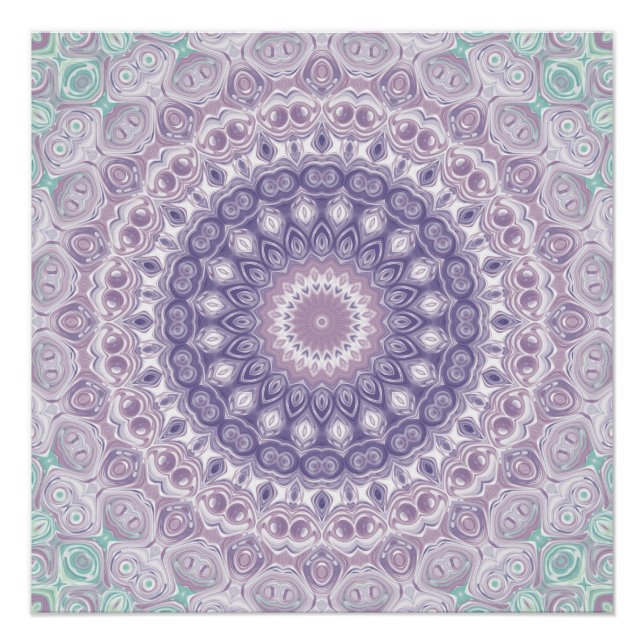 Poster Motif de mandala lavande et lilas (Devant)