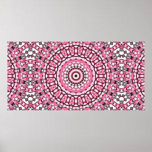 Poster Motif de mandala ronde en verre vitrage style mosa