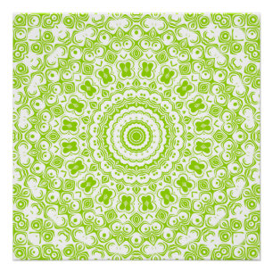 Poster Motif de mandala vert chartreuse