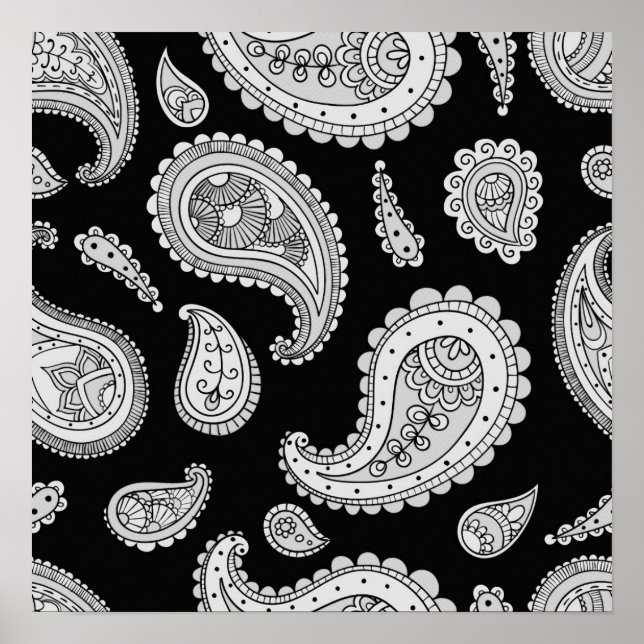 Poster Motif de marguerite - Gris (Devant)