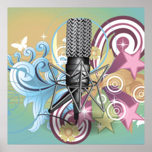 Poster Motif de microphone.