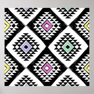 Poster Motif de Navajo, tribu noire blanche