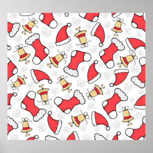 Poster Motif de Noël sans couture, design festif.