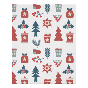 Poster Motif de Noël scandinave