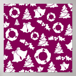 Poster Motif de Noël violet