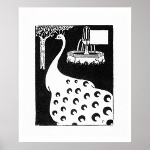 Poster Motif de paon, de "d'Arthur de Le Morte" (litho)