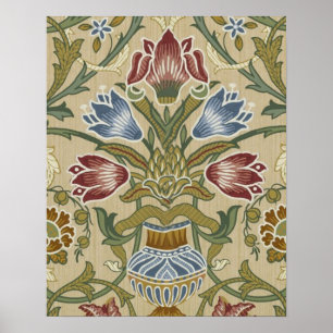 Poster Motif de papier peint floral en brocart de William