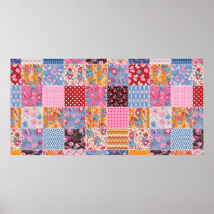 Poster Motif de patchwork transparent