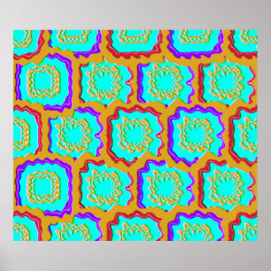 Poster Motif de pépin géométrique coloré 