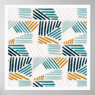 Poster Motif de pinceau géométrique abstrait moderne