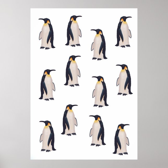 Poster Motif de pingouins mignons (Devant)