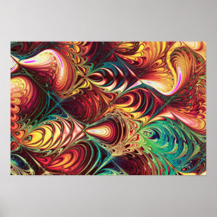 Poster Motif de poisson fractal