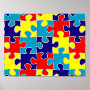 Poster Motif de puzzle de sensibilisation à l'autisme TSA