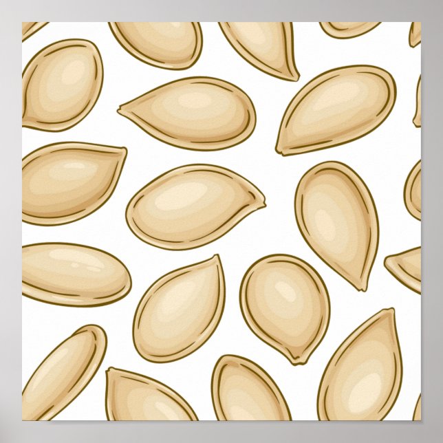 Poster motif de semences citrouille (Devant)