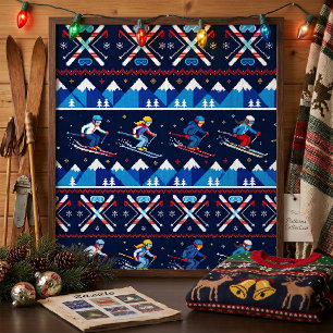 Poster Motif de ski de Noël laid pour les Fêtes