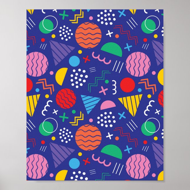 Poster Motif de style Memphis (Devant)