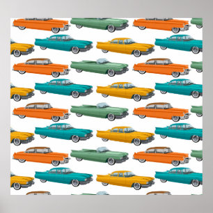 Poster Motif de style Retro Car Fifties