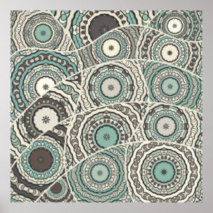 Poster motif de surface composée patchwork vintage. Décor