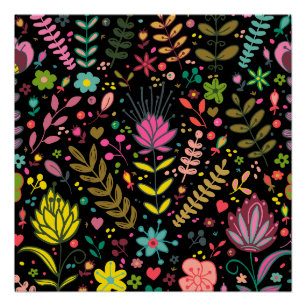 Poster Motif de surface Florale - Papier peint Fleurs Des