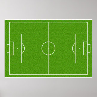 Poster Motif de terrain de football sur l'herbe