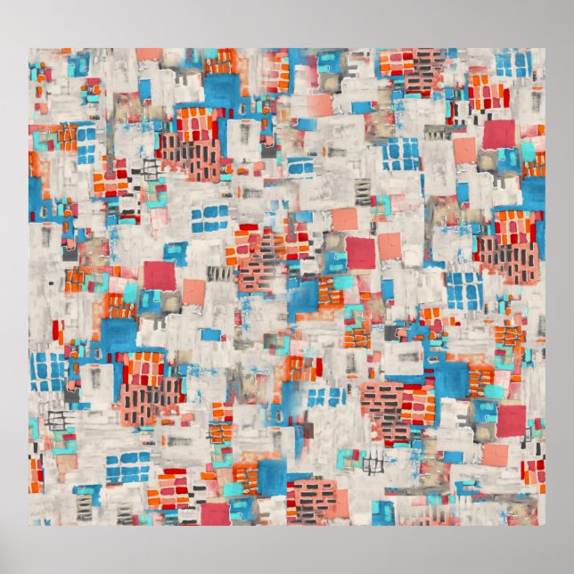 Poster Motif de texture numérique aquarelle (Devant)