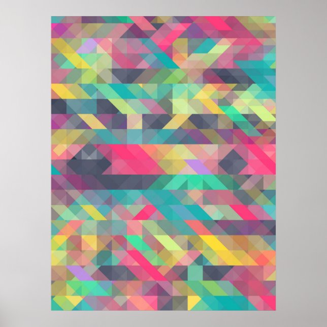 Poster motif de triangles géométriques cool (Devant)