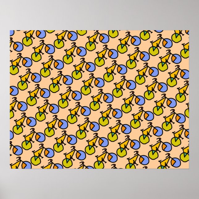 Poster motif de vélos heureux (Devant)