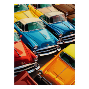 Poster Motif de voitures anciennes